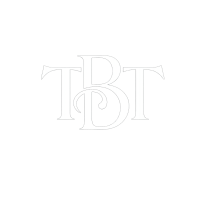 TBT monogram logo in white for Tanis Biazus Tattoo, minimalist tattoo studio branding